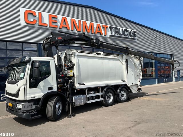 Abfallsammelfahrzeug Ginaf C 3128 NF Euro 6 Hiab 21 Tonmeter laadkraan Jus...