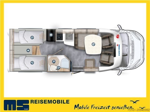 Yarı entegre karavan EURAMOBIL PROFILA T 695 EB / MODELL 2026 / EINZELBETTEN