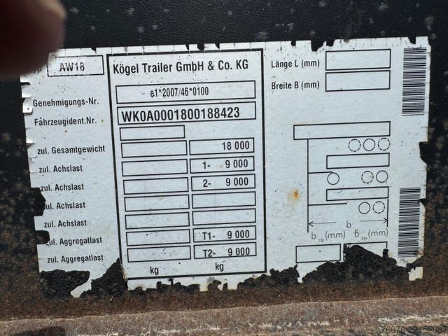 Utskiftbart chassis-tilhenger KÖGEL AW18 - 2 Achs Lafette
