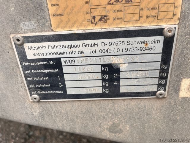 Rimorchio aperto con telone MÖSLEIN TP 11-D Tandem Schiebeplane, Edscha
