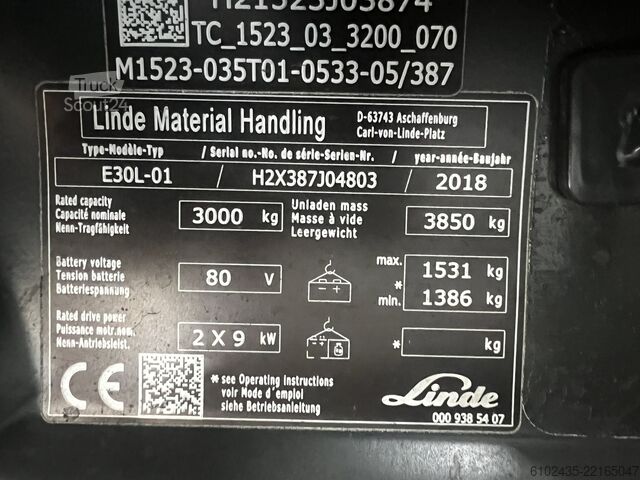 Wózek widłowy Linde E30L