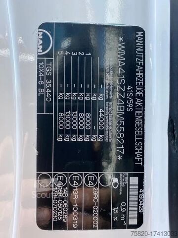 Emme aracı MAN TGS 35.440 10X4-6 BL TRIDEM RSP SAUGBAGGER/SUCT...