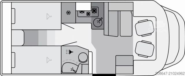 Half-integraal camper CORIGON T Advanced 700 S *Safety Paket*TV-Paket*Markise*
