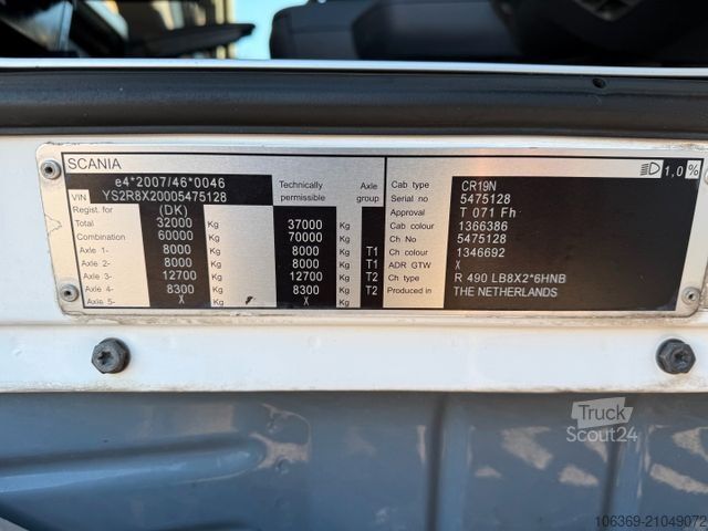 Шасси грузовика SCANIA R490 8x2*6 HNB ADR Chassis Euro 6