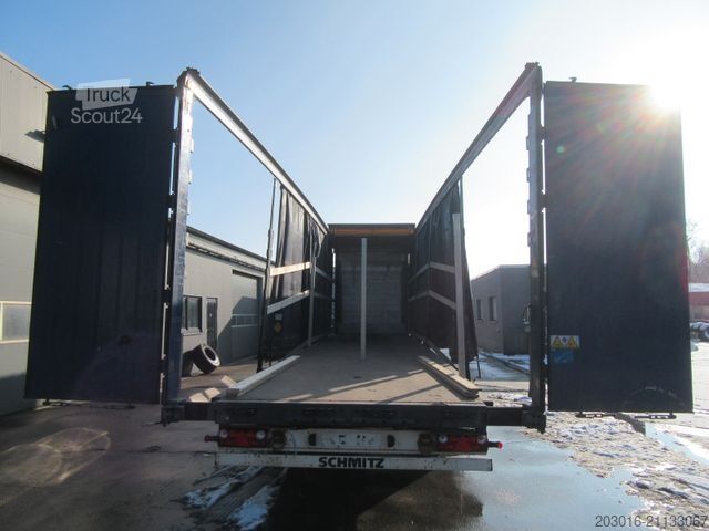 Open semitrailer with tarp SCHMITZ CARGOBULL MegaVarios verbreiterbar/auskurbelbar 70% Reifen