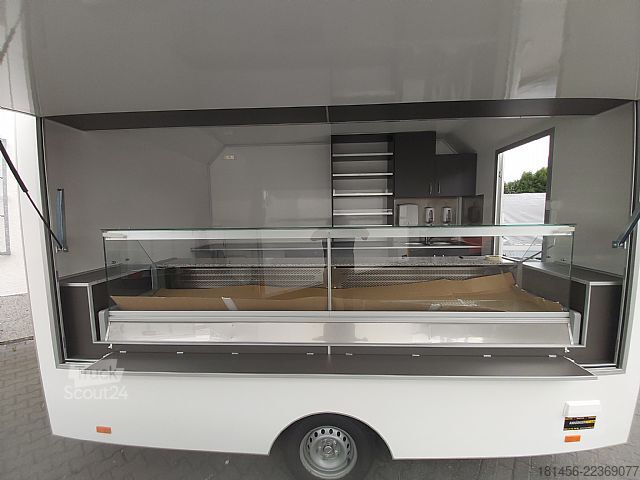 Reboque de venda trailershop Frische Kühltheke Feinkost Gastro Verkaufsmobil