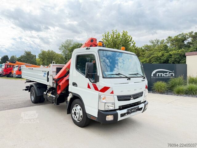 Sunkvežimis su kranu ir furgonu FUSO Canter 7C15 Kipper KRAN Palfinger AHK  3to