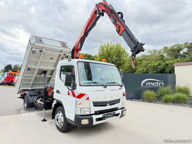 Sunkvežimis su kranu ir furgonu FUSO Canter 7C15 Kipper KRAN Palfinger AHK  3to