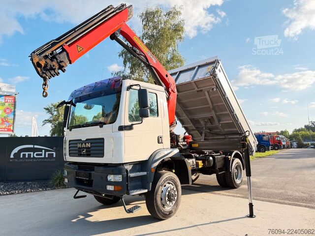 Krautuvas sumontuotas ant sunkvežimio MAN TGM 18.330 4x4 Kipper KRAN 17m FUNK AHK