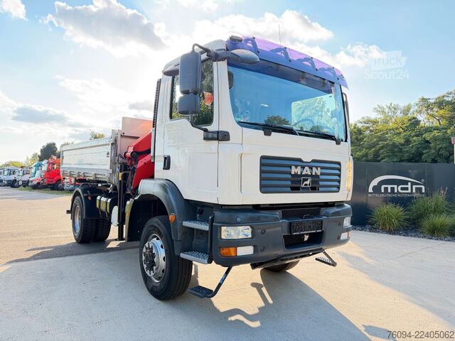 Krautuvas sumontuotas ant sunkvežimio MAN TGM 18.330 4x4 Kipper KRAN 17m FUNK AHK