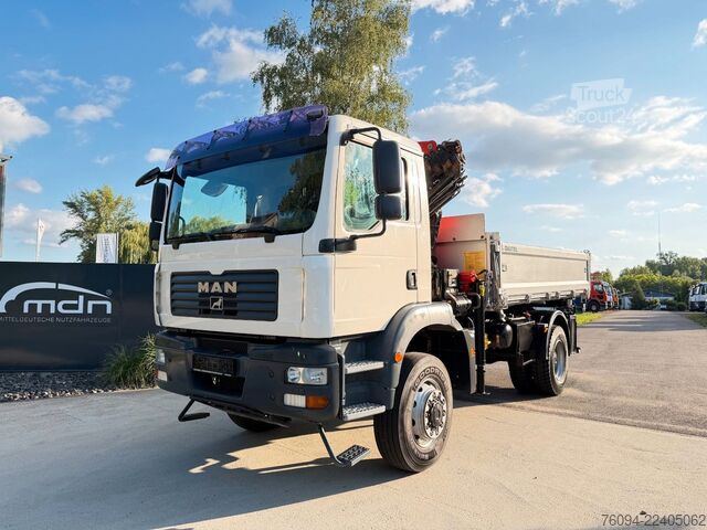 Krautuvas sumontuotas ant sunkvežimio MAN TGM 18.330 4x4 Kipper KRAN 17m FUNK AHK