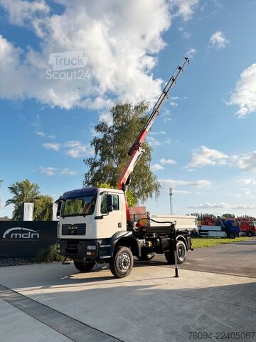 Trijų pusių savivartis sunkvežimis MAN TGM 18.330 4x4 Kipper KRAN 17m FUNK AHK