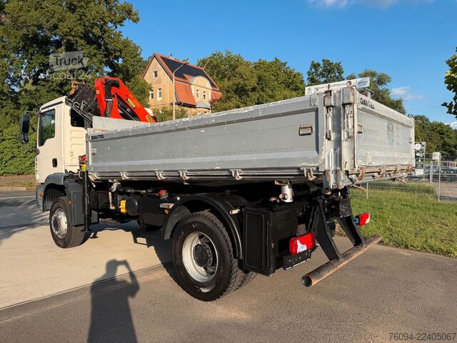 Trijų pusių savivartis sunkvežimis MAN TGM 18.330 4x4 Kipper KRAN 17m FUNK AHK