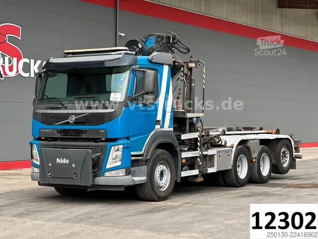 Camion benne à bras amovible VOLVO FM 410 8x4 BL Tridem VDL & ATLAS 206.3E LK *10 m