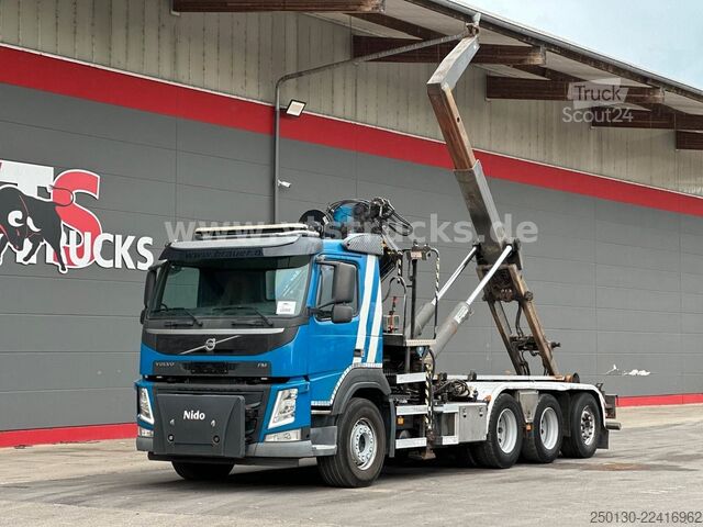 Camion benne à bras amovible VOLVO FM 410 8x4 BL Tridem VDL & ATLAS 206.3E LK *10 m