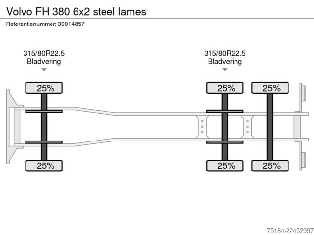 Trasporto di container Volvo FH 380 6x2 steel lames