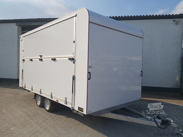 Árusító utánfutó trailershop Verkauf Messestand Wahlkampfbühne
