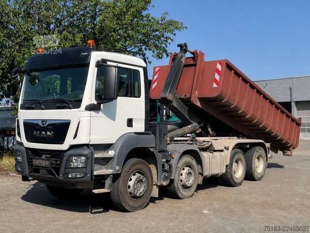Camion benne à bras amovible MAN TG-S 35.460 BB 8x4 Abrollkipper VDL 25to Funk