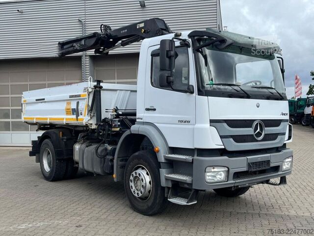 Τρίπλευρο ανατρεπόμενο φορτηγό MERCEDES-BENZ Axor 1826 K 4x2 2-Achs Kipper Kran Greiferst. de