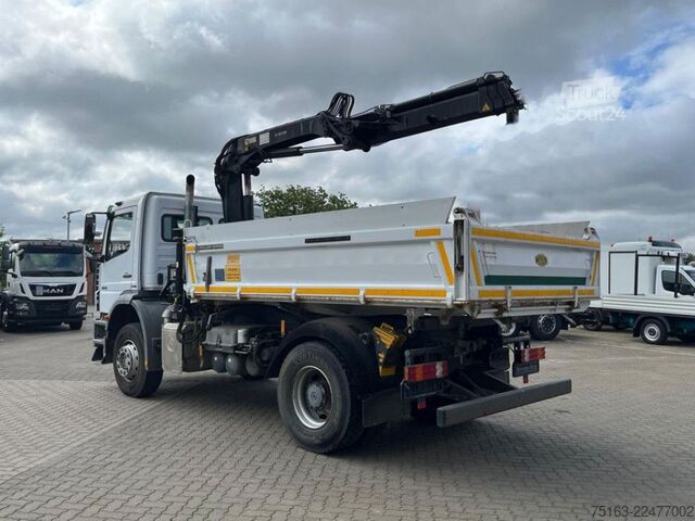 Τρίπλευρο ανατρεπόμενο φορτηγό MERCEDES-BENZ Axor 1826 K 4x2 2-Achs Kipper Kran Greiferst. de