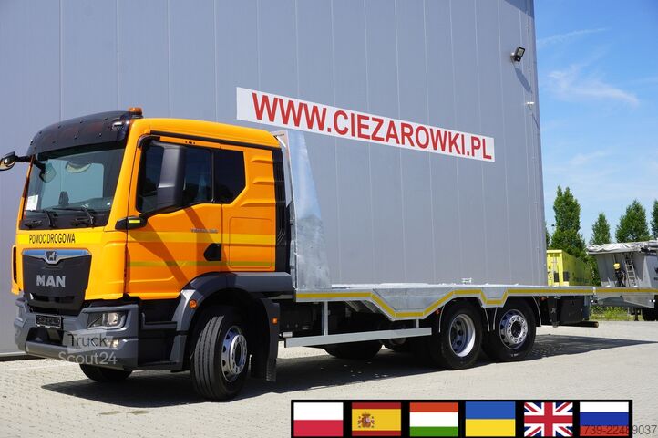 Autokrāns MAN TGM 26.320 6×2-4/NEW platform tow truck