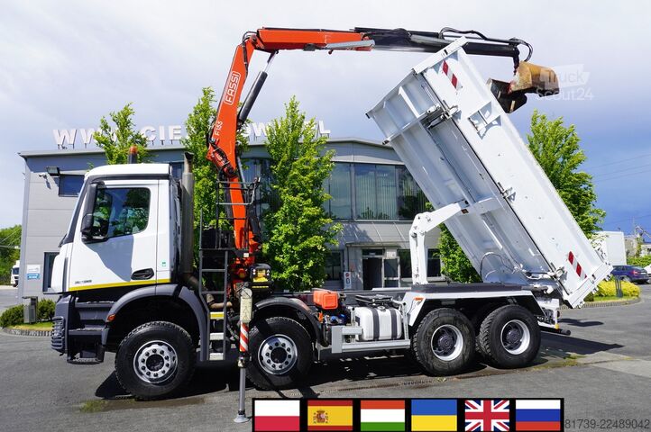 Tovornjak s prekucnikom in dvigalom Mercedes-Benz Arocs 3236 8×4/ 90 tho. km / Fassi F155A