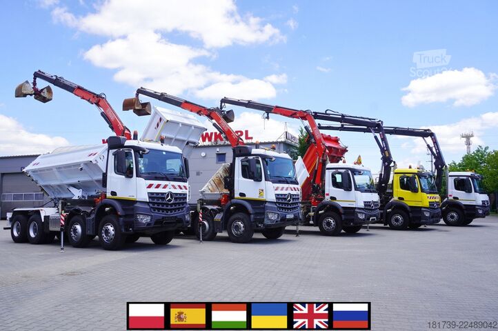 Tovornjak s prekucnikom in dvigalom Mercedes-Benz Arocs 3236 8×4/ 90 tho. km / Fassi F155A