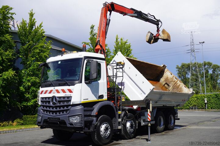 Tovornjak s prekucnikom in dvigalom Mercedes-Benz Arocs 3236 8×4/ 90 tho. km / Fassi F155A