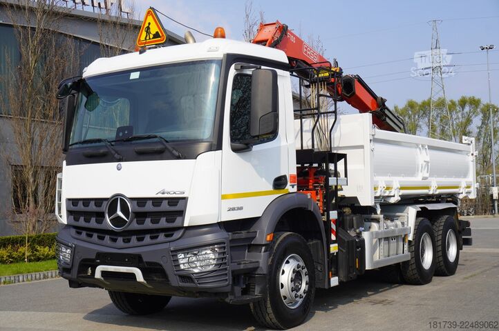 Tristranska prevračalna naprava Mercedes-Benz Arocs 2636 / 6x4 / HDS Fassi / 3-Way Tip