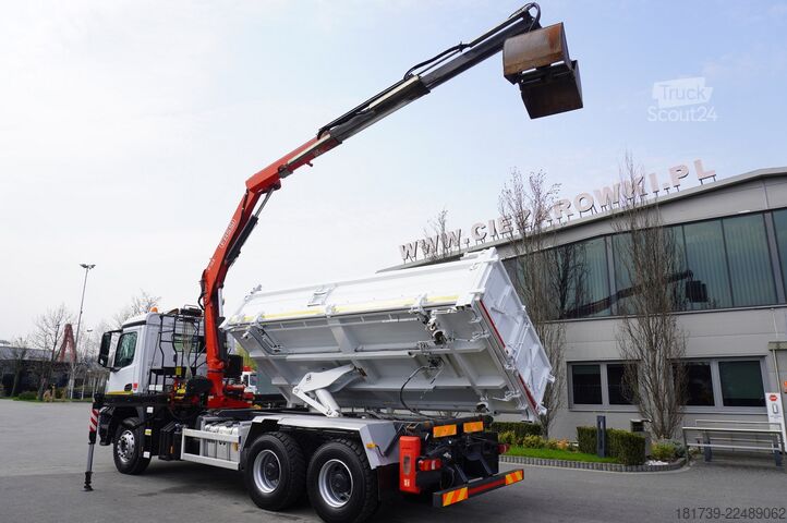 Tristranska prevračalna naprava Mercedes-Benz Arocs 2636 / 6x4 / HDS Fassi / 3-Way Tip