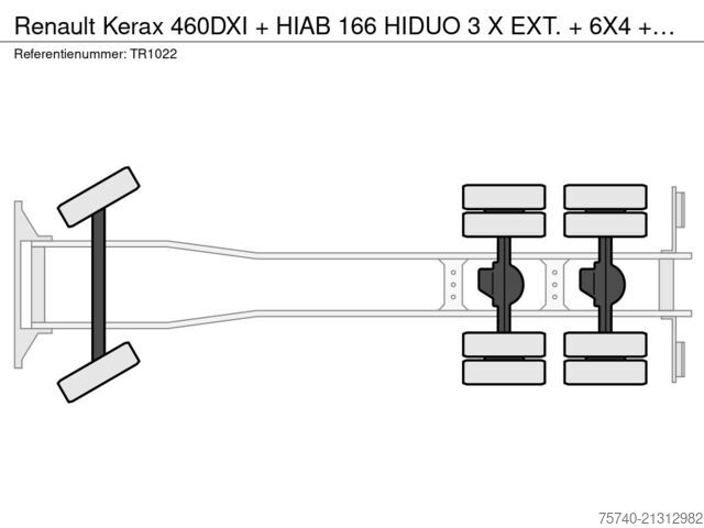 Dépanneuse Renault Kerax 460DXI + HIAB 166 HIDUO 3 X EXT. + 6X4 + ...