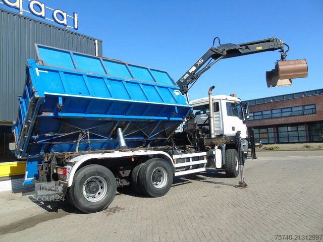 3-zijdenkipper MAN TGX + 6x6 + HIAB 166 E3 HIPRO + 3SIDE TIPPER