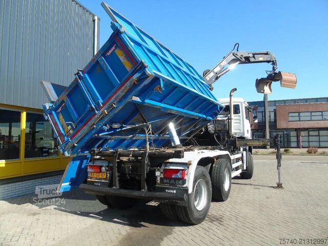 3-zijdenkipper MAN TGX + 6x6 + HIAB 166 E3 HIPRO + 3SIDE TIPPER