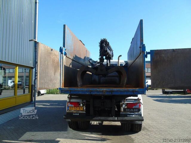 3-zijdenkipper MAN TGX + 6x6 + HIAB 166 E3 HIPRO + 3SIDE TIPPER