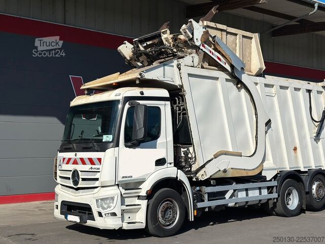 Śmieciarka MERCEDES-BENZ Antos 2533 6x2 FAUN Frontpress 533 Überkopflader