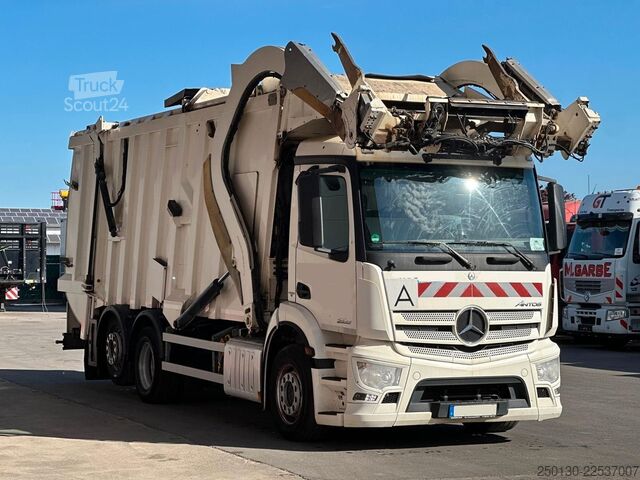 Śmieciarka MERCEDES-BENZ Antos 2533 6x2 FAUN Frontpress 533 Überkopflader