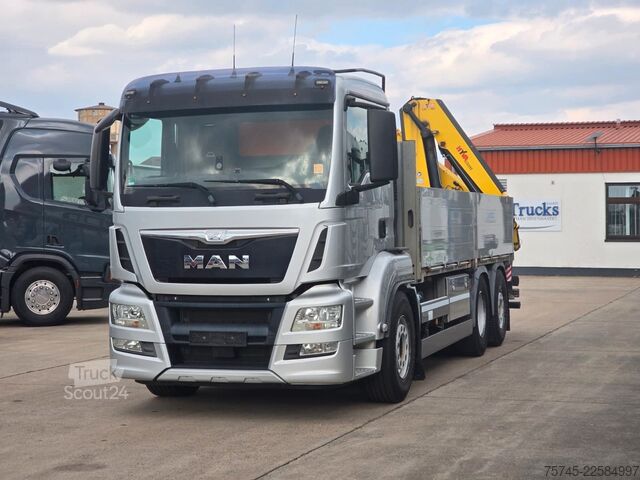 Кран, монтиран на камион MAN TGS 26.360 *  HYVA-KRAN * 19.3M * FERNBEDIENUNG