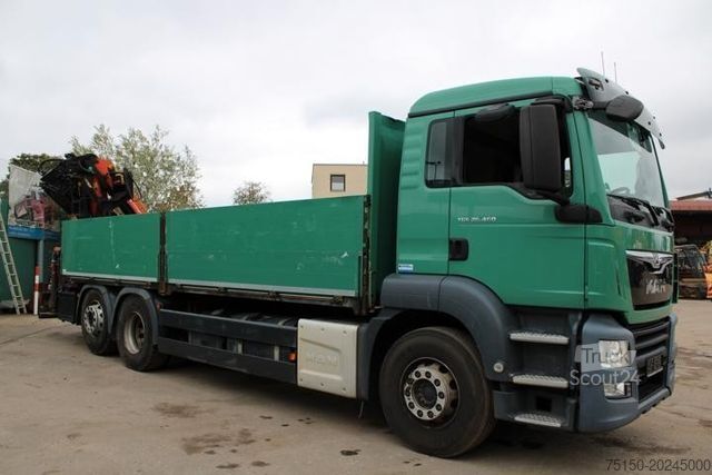Macara montată pe camion MAN 26.460 KRAN PALFINGER PK18502 - 16 m FUNK Nr:003
