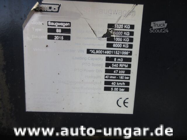 Camion-citerne à vide Trilo S8 Kehrsaugwagen 2015 sweep & collect