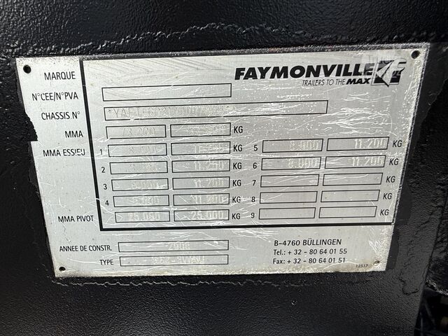 Nízkopodlažný náves na prepravu stavebných strojov FAYMONVILLE FAYMONVILLE STZ-6WAU – 6 AXLES – 92.2GVW