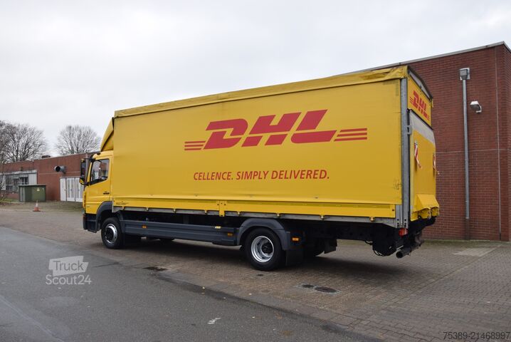 Plattewagen met zeil Mercedes-Benz Atego II  1221 Schiebeplane Klima Standheizung