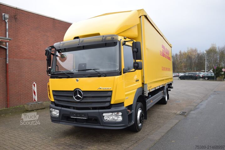 Plattewagen met zeil Mercedes-Benz Atego II  1221 Schiebeplane Klima Standheizung