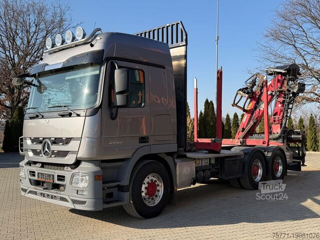 Pøepravník na døevo Mercedes-Benz ACTROS 2660 6x4 EURO5 POJAZD DO DREWNA Z HDS PE...