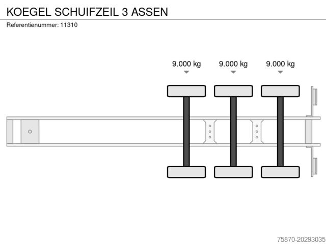 Bâches coulissantes Kögel SCHUIFZEIL 3 ASSEN