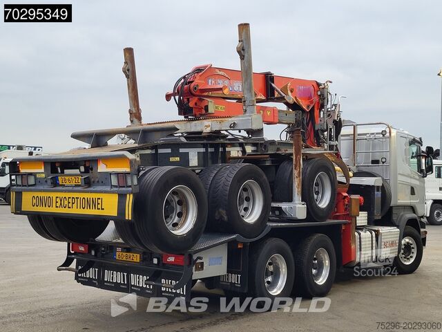 Houtvoertuig Scania R580 R 6X4 NL-Truck Diebolt D28.81 Kran Crane H...