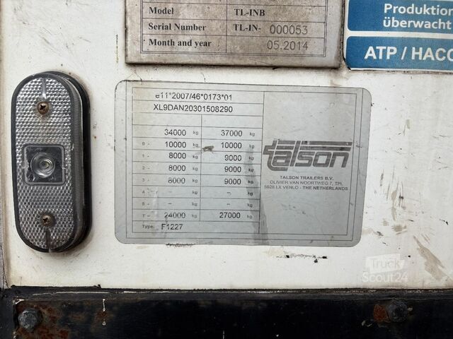 BE påhängsvagnar Talson MEGA + 3 X SAF AS + THERMO KING SLX 300 + HOOGT...