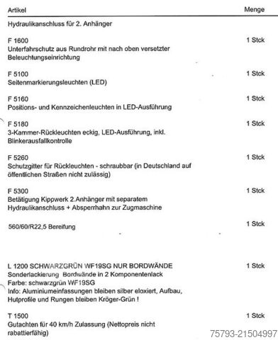 Sklopný přívěs Kröger 18to Interne Nr. 40761