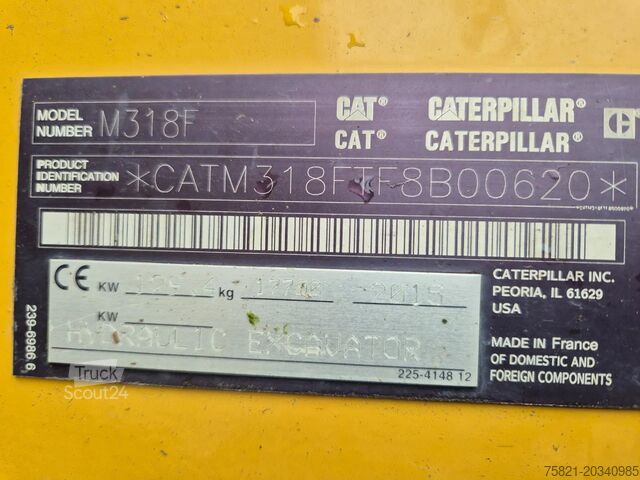 Hjulgrävare Caterpillar M 318 F