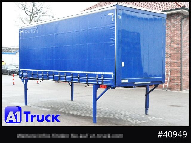 Swap body with flatbed & tarp KRONE Wechselbrücke 7,45, Code XL, Bordwand, neue Plane