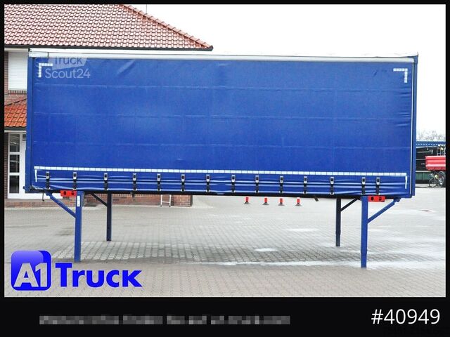 Swap body with flatbed & tarp KRONE Wechselbrücke 7,45, Code XL, Bordwand, neue Plane